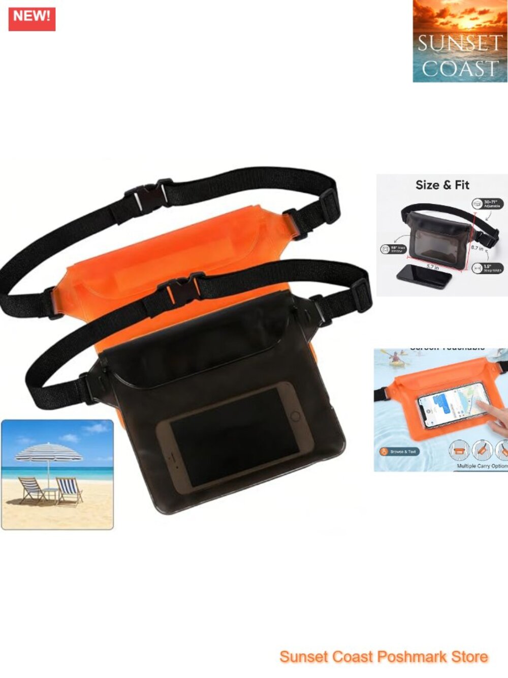 Waterproof Belt Bag Fanny Pack for Swimming Boating Kayaking Dry Pouch